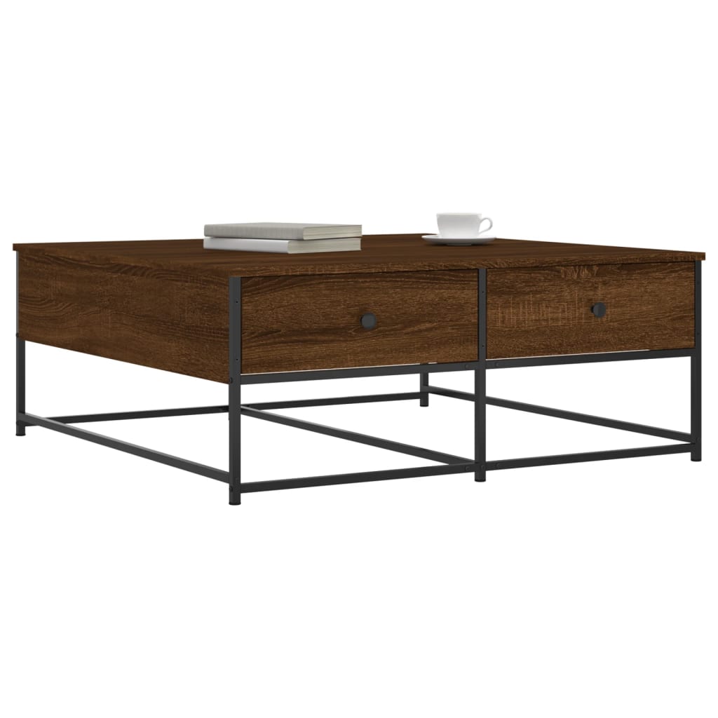 Masuta de cafea, stejar maro, 100x99x40 cm, lemn prelucrat — imaginea 3