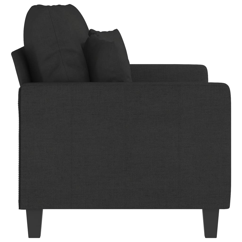 Canapea cu 2 locuri, negru, 120 cm, material textil — imaginea 4