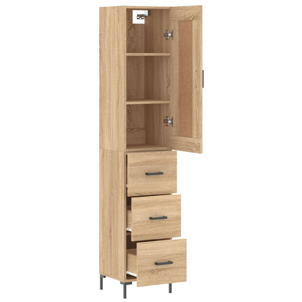 Dulap inalt, stejar sonoma, 34,5x34x180 cm, lemn prelucrat — imaginea 4