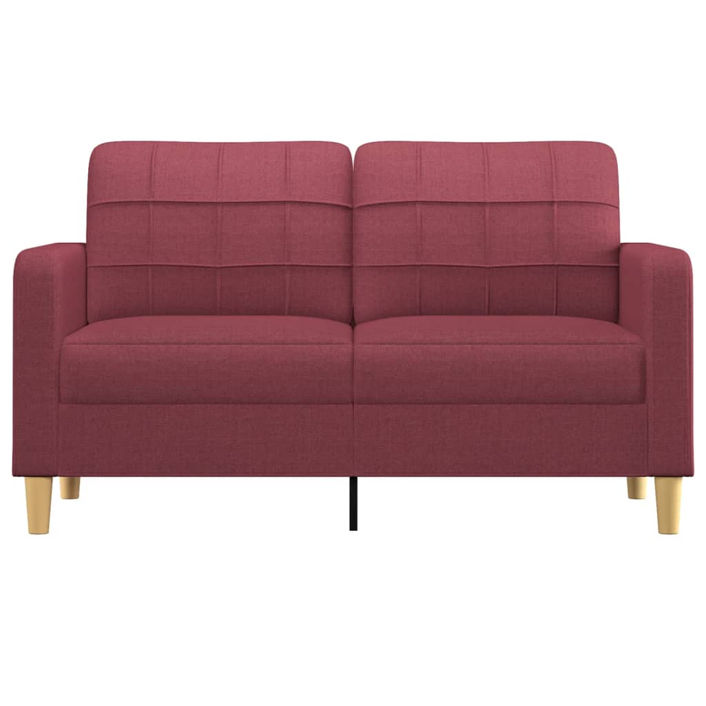 Canapea cu 2 locuri, rosu vin, 140 cm, material textil — imaginea 3