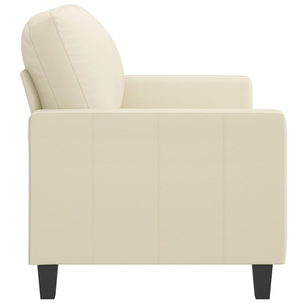 Canapea cu 2 locuri, crem, 120 cm, piele ecologica — imaginea 4