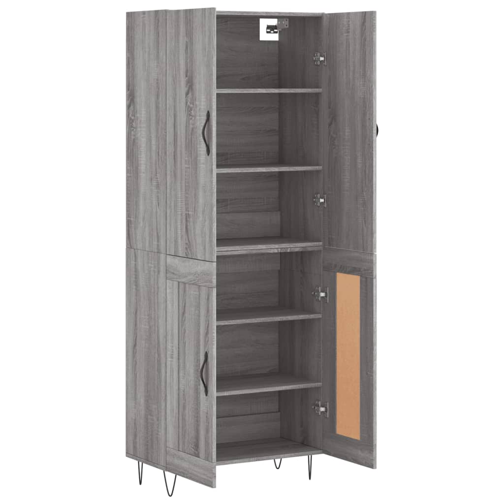 Dulap inalt, gri sonoma, 69,5x34x180 cm, lemn compozit — imaginea 4