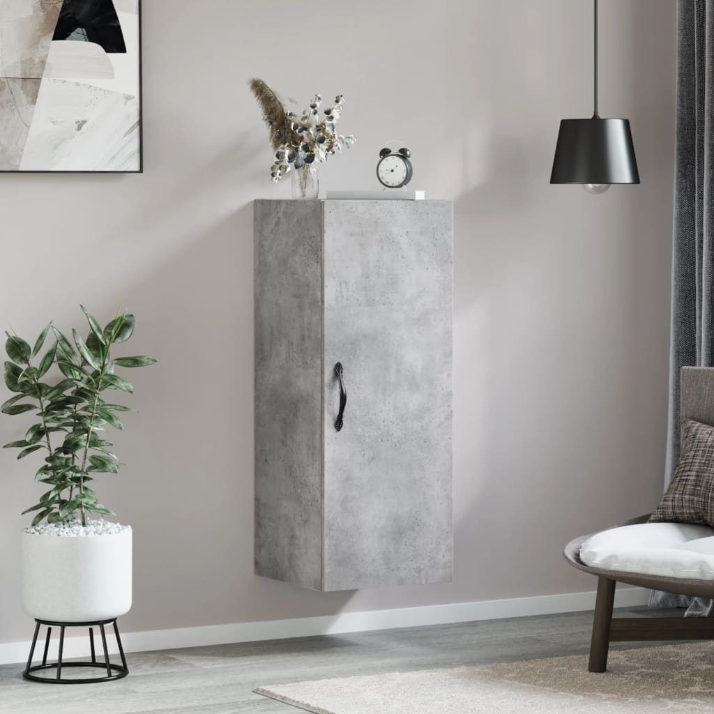 Dulap de perete, gri beton, 34,5x34x90 cm, lemn prelucrat — imaginea 2