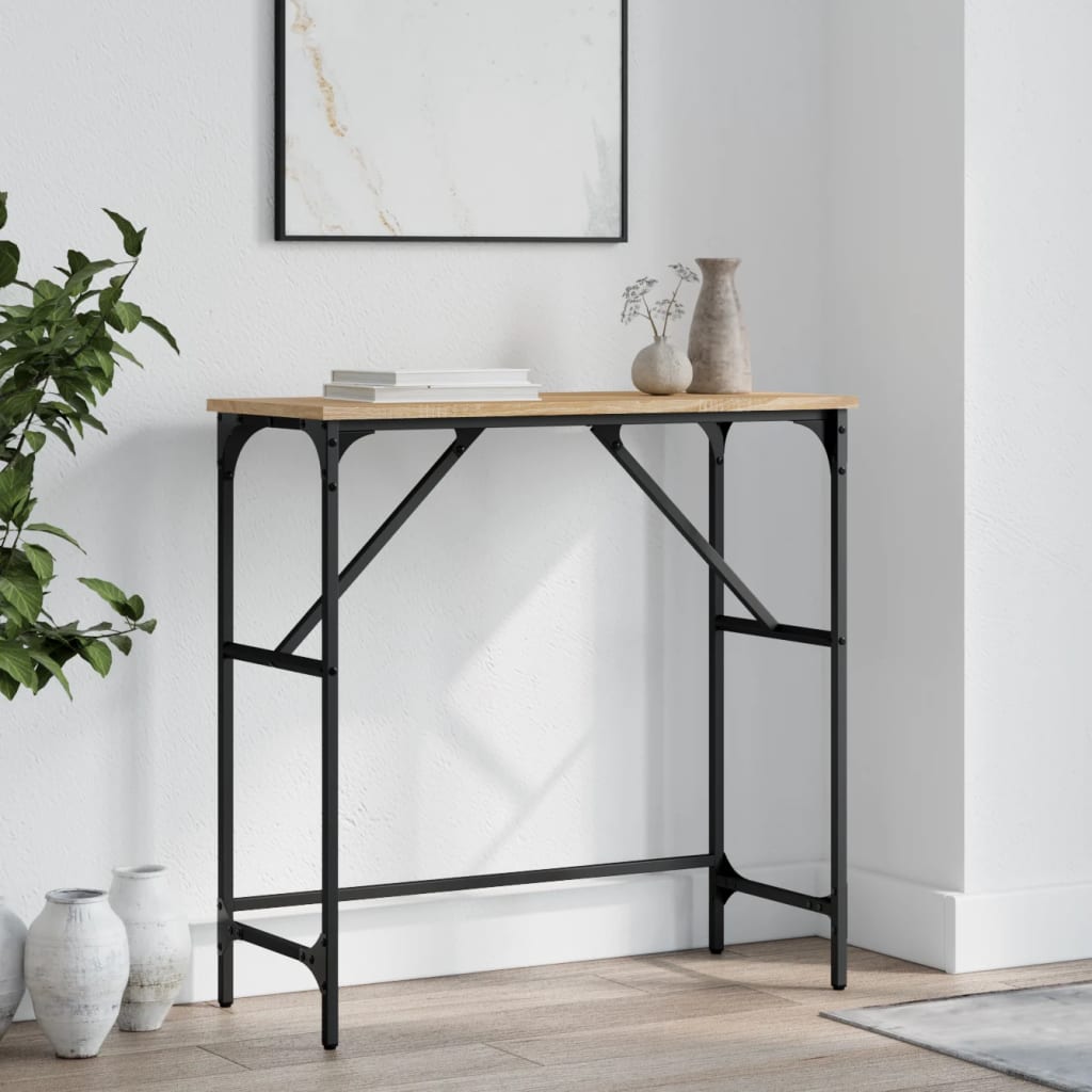 Masa consola, stejar sonoma, 75x32x75 cm, lemn prelucrat — imaginea 2