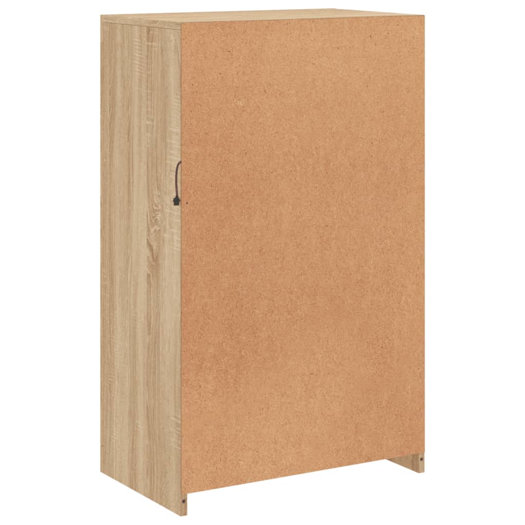 Dulap lateral cu lumini LED, stejar sonoma, lemn prelucrat — imaginea 9