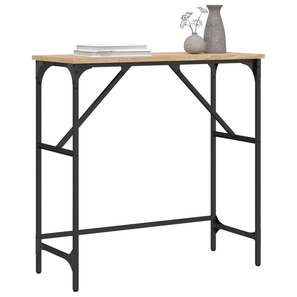 Masa consola, stejar sonoma, 75x32x75 cm, lemn prelucrat — imaginea 3
