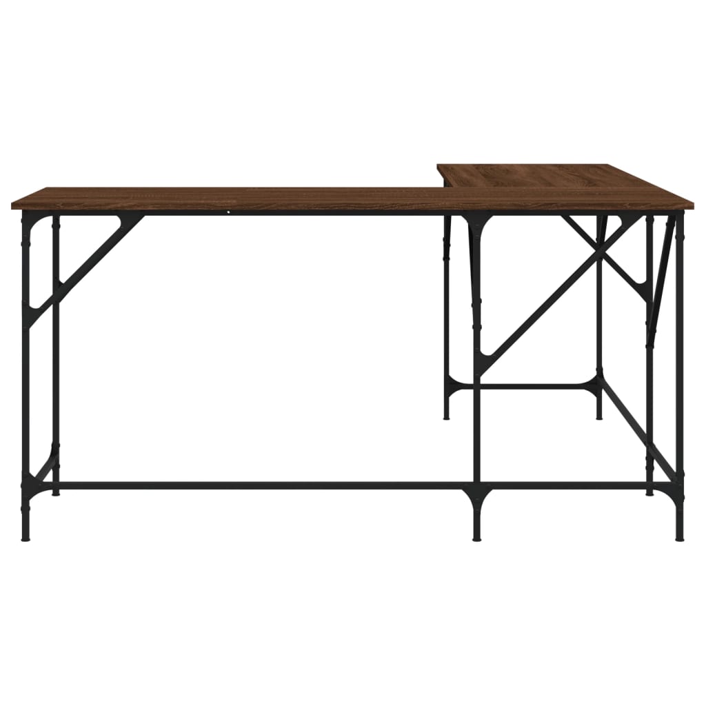 Birou, stejar maro, 149x149x75 cm, lemn prelucrat — imaginea 4