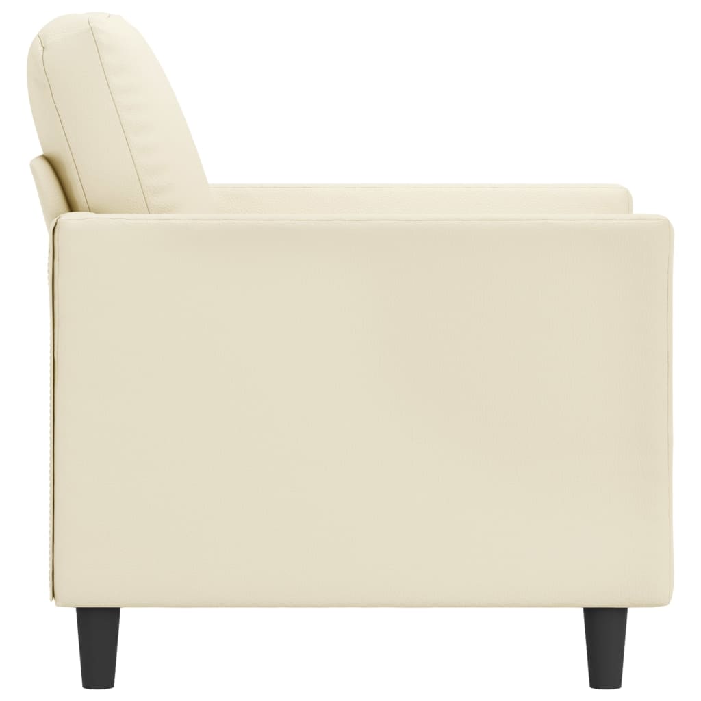 Canapea de o persoana, crem, 60 cm, piele ecologica — imaginea 4
