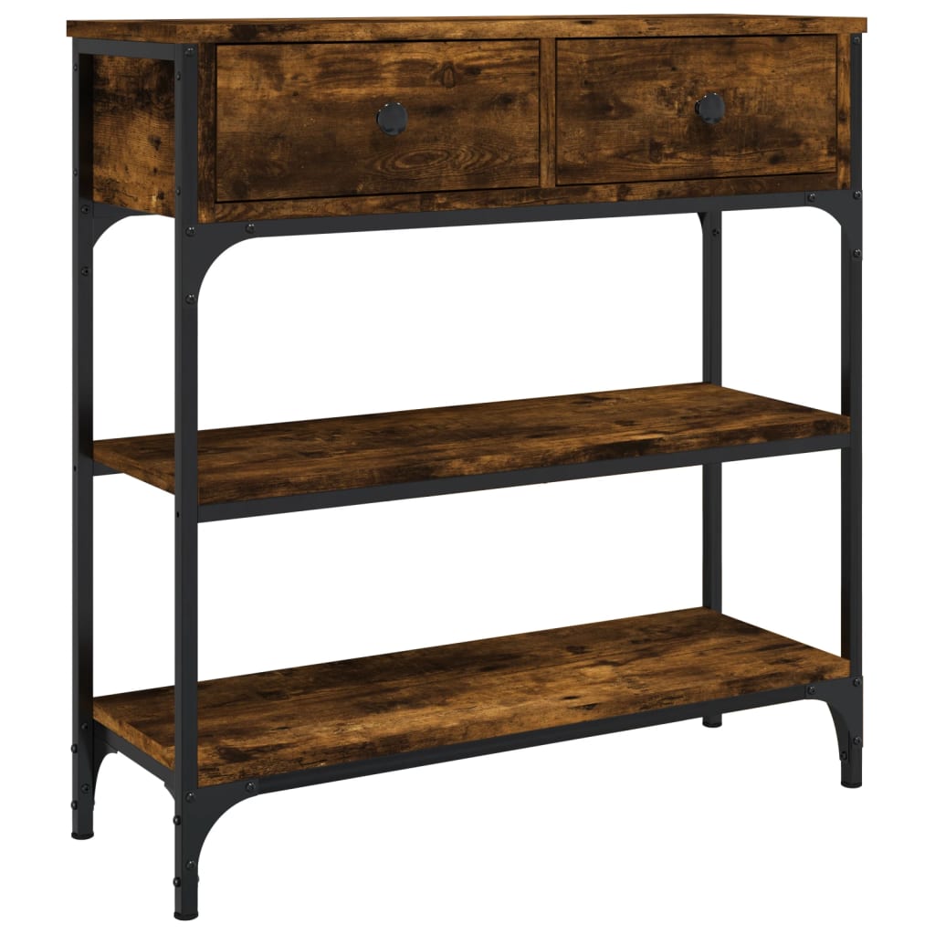Masuta consola, stejar fumuriu, 72,5x25x75 cm, lemn prelucrat