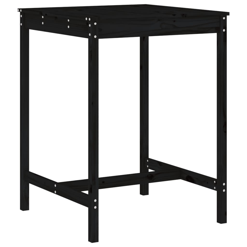Set bar de gradina, 3 piese, negru, lemn masiv de pin — imaginea 6