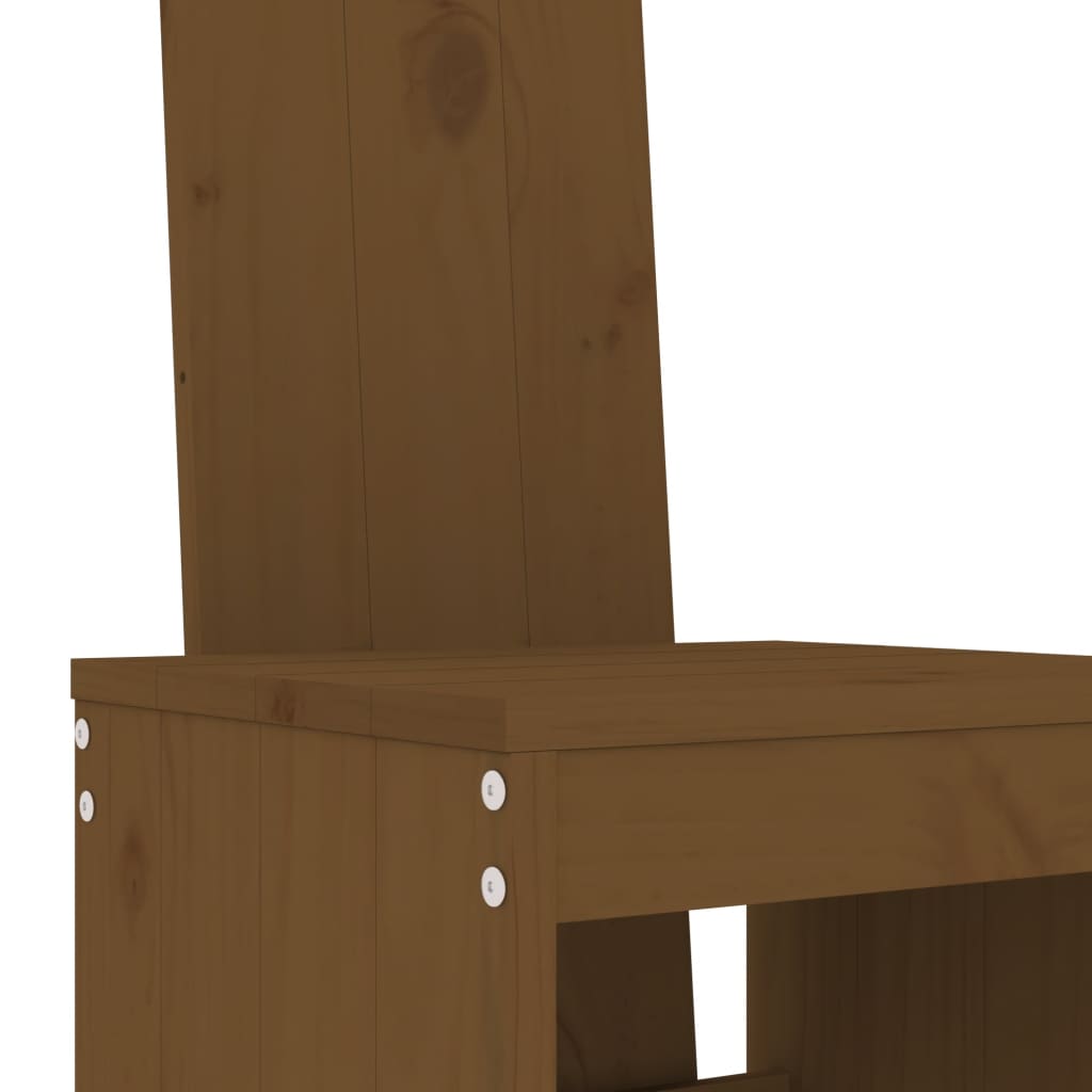 Set mobilier bar de gradina, 5 piese, maro miere lemn masiv pin — imaginea 5