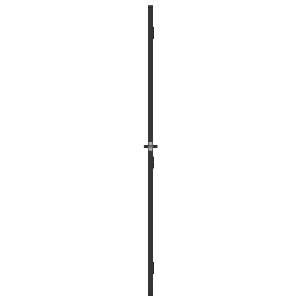 Usa interior negru 102,5x201,5 cm sticla securiz./aluminiu slim, negru și transparent și mat, model 3 bare orizontale — imaginea 4