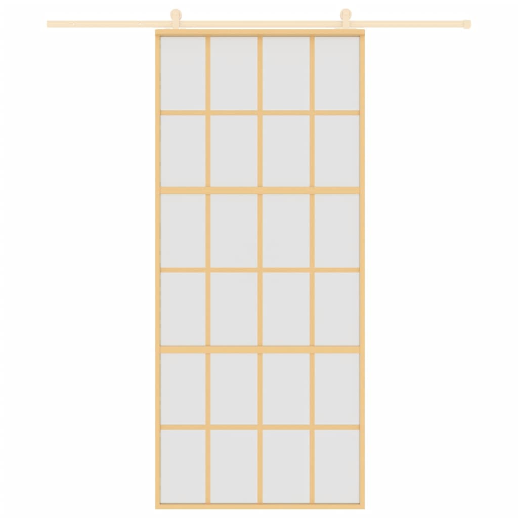 Usa glisanta, auriu, 90x205 cm, sticla ESG mata si aluminiu — imaginea 3