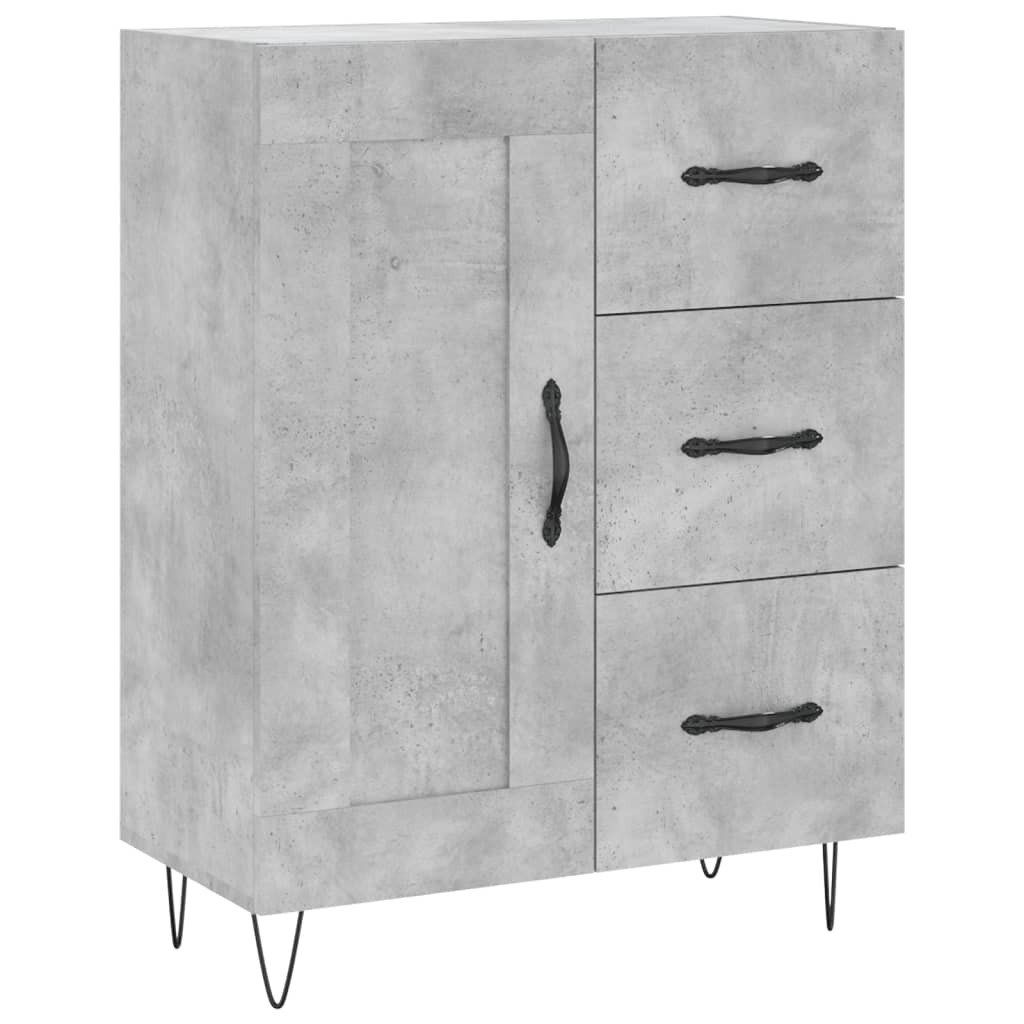Dulap inalt, gri beton, 69,5x34x180, lemn compozit — imaginea 7