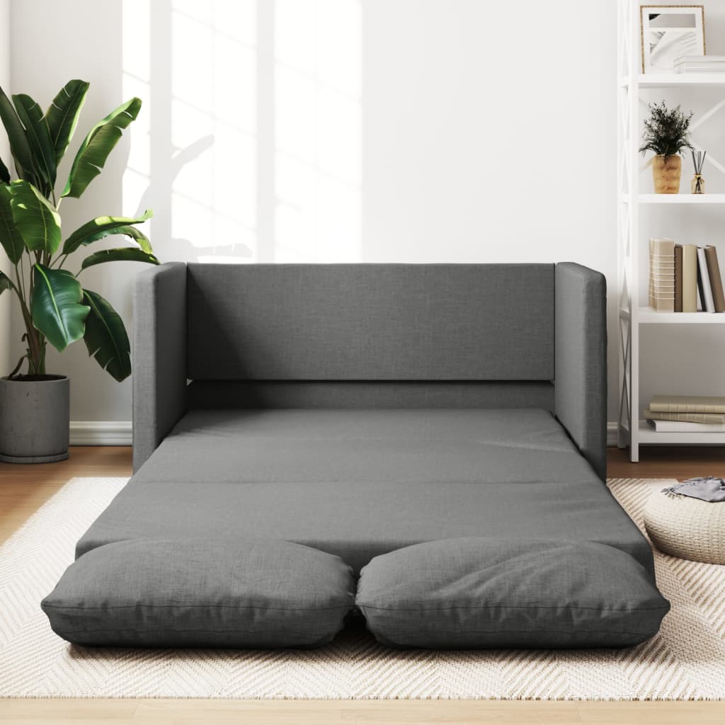 Canapea extensibila 2 in 1, gri inchis, 112x174x55 cm, textil — imaginea 2