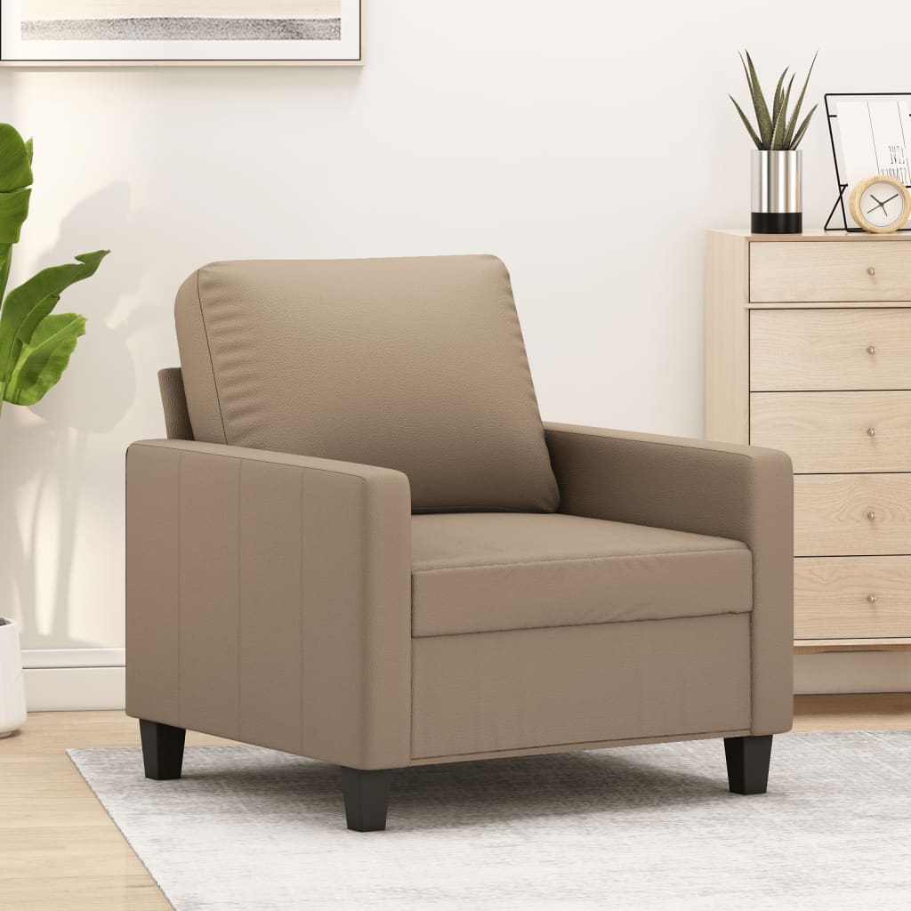 Canapea de o persoana, cappuccino, 60 cm, piele ecologica — imaginea 2