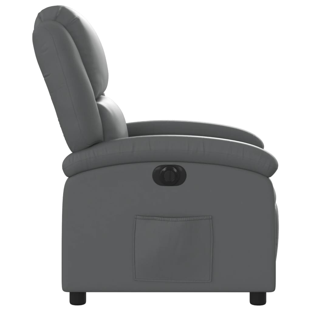 Fotoliu rabatabil electric, gri, piele ecologica — imaginea 9