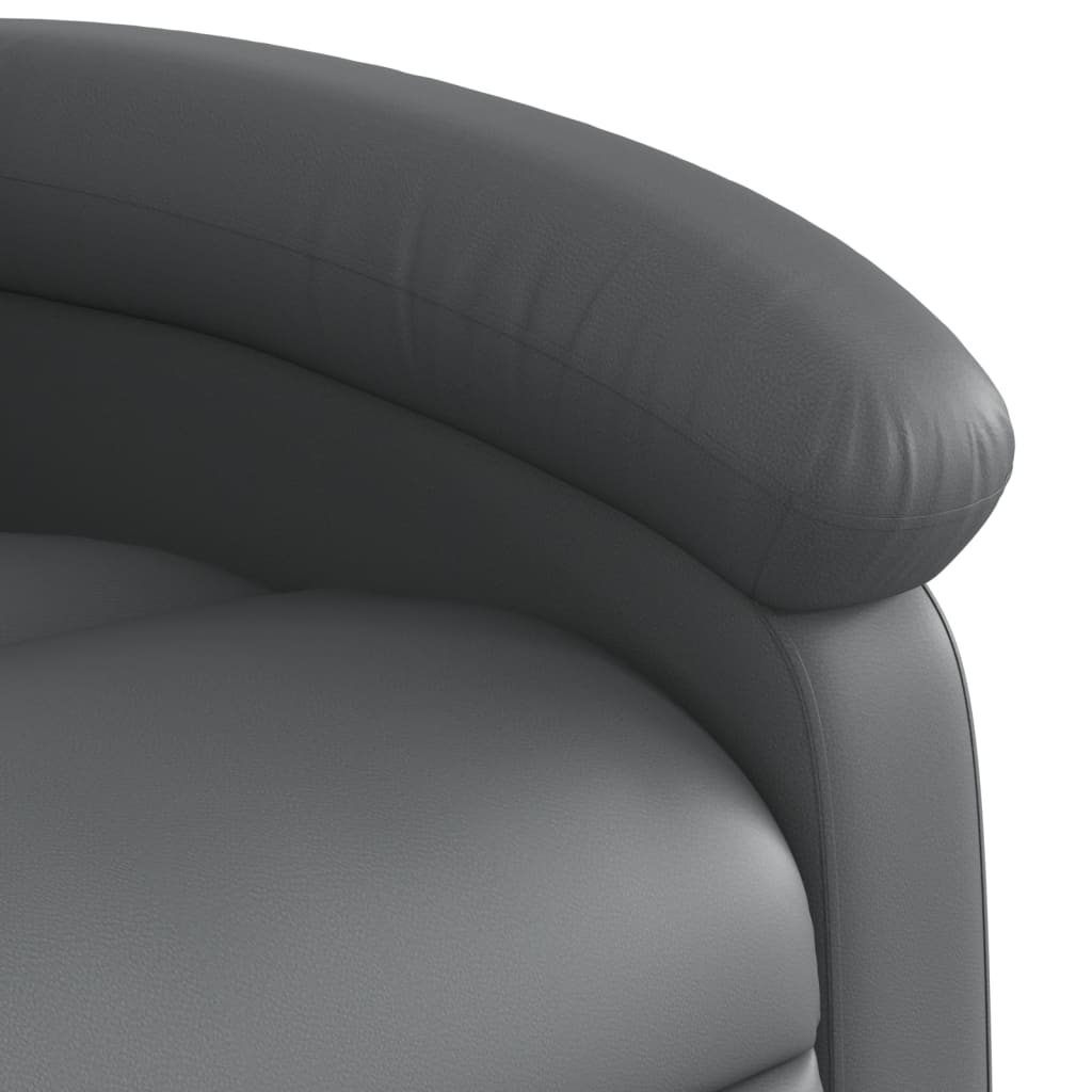 Fotoliu rabatabil electric, gri, piele ecologica — imaginea 10