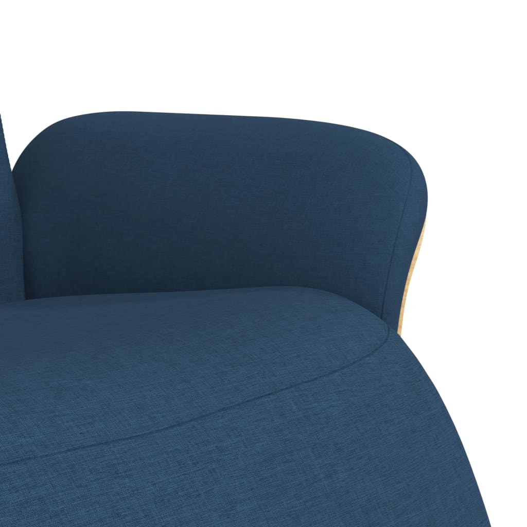 Fotoliu rabatabil cu suport de picioare, albastru, textil — imaginea 6