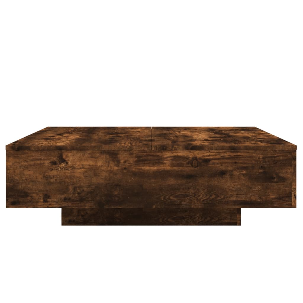 Masuta de cafea cu lumini LED, stejar fumuriu, 100x100x31 cm — imaginea 7