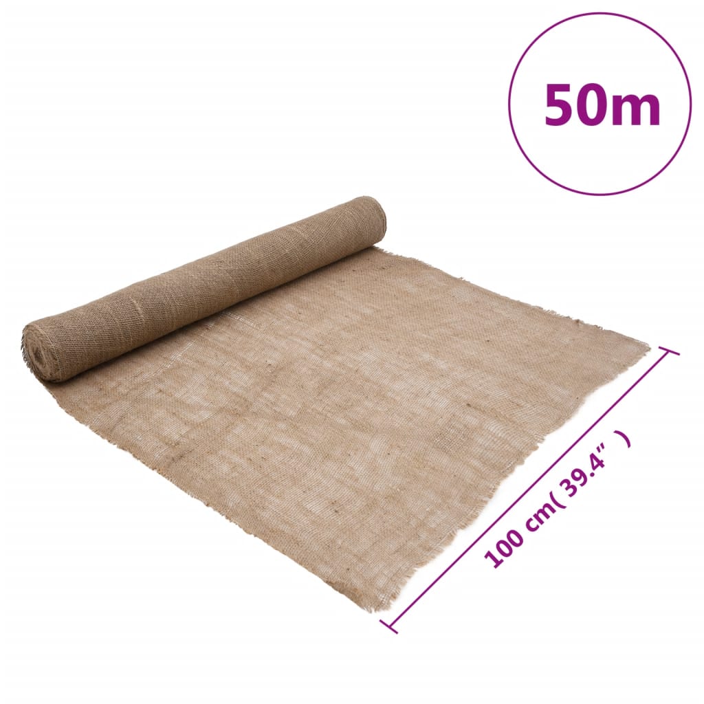 Rulou de iuta, 1x50 m, iuta 100%, 200 g/m²