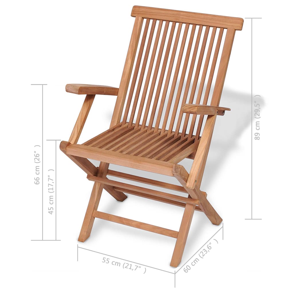 Set mobilier gradina, 5 piese, lemn masiv de tec — imaginea 8