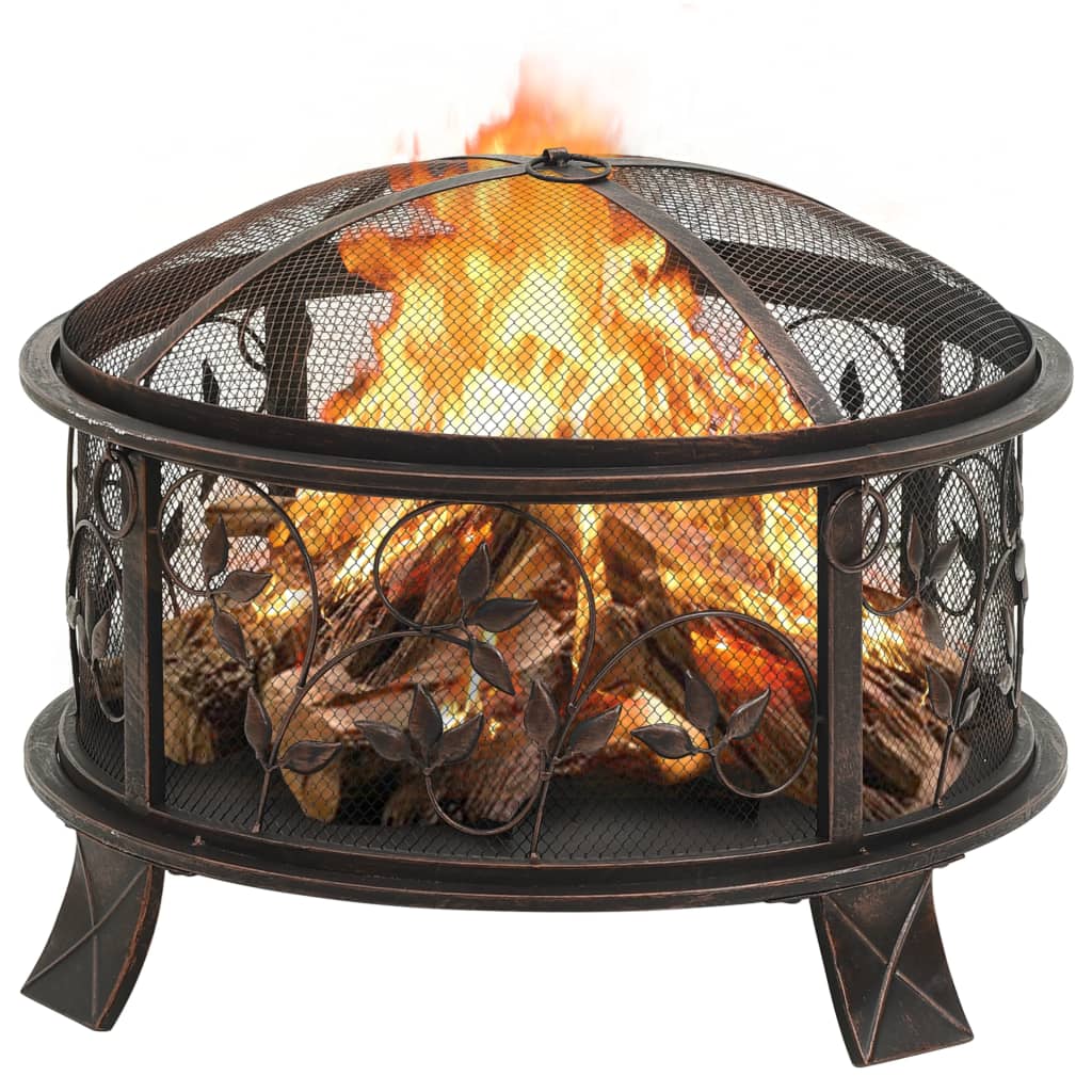Vatra de foc rustica, cu vatrai, 67,5 cm, otel, XXL — imaginea 3