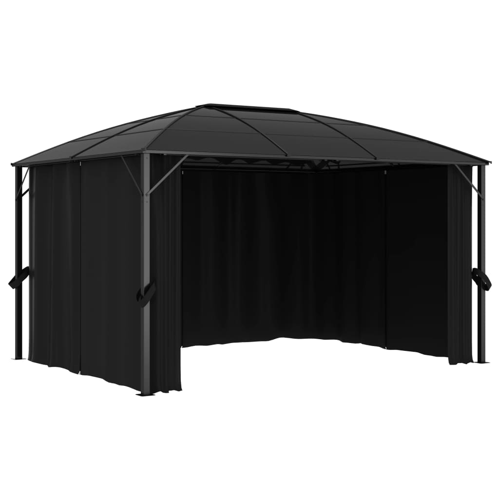 Pavilion cu perdele, antracit, 400 x 300 x 265 cm — imaginea 5