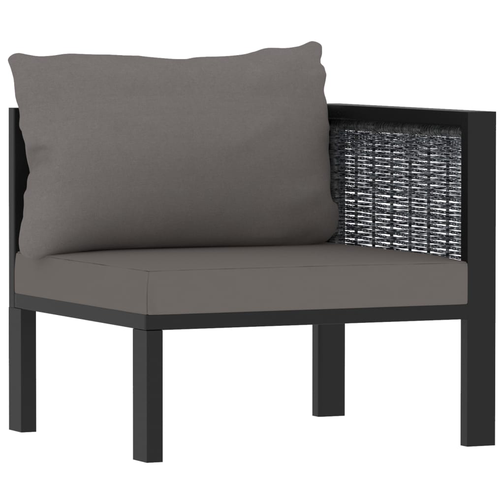 Set mobilier de gradina cu perne, 8 piese, antracit, poliratan — imaginea 8