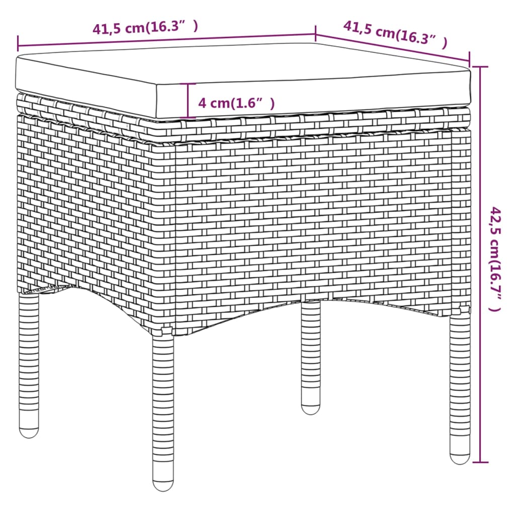 Set mobilier gradina, 5 piese, negru, poliratan/sticla tratata — imaginea 10