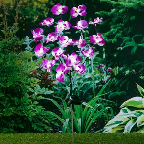 Lawn Ornaments & Garden Sculptures HI Lumina solara orhidee de gradina, LED, 75 cm