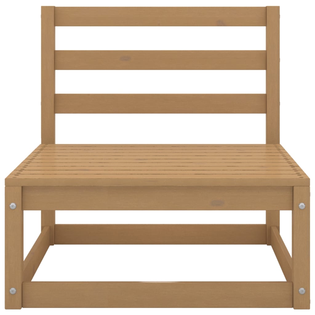 Set mobilier de gradina, 10 piese, maro miere, lemn masiv pin — imaginea 7