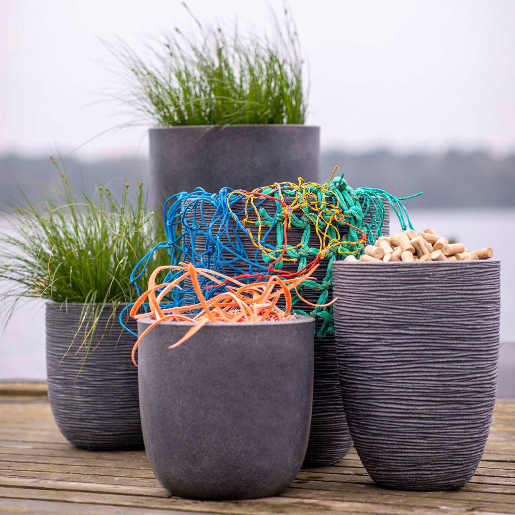 Capi Vas elegant de inaltime redusa Waste Rib, gri, 34x46 cm — imaginea 10