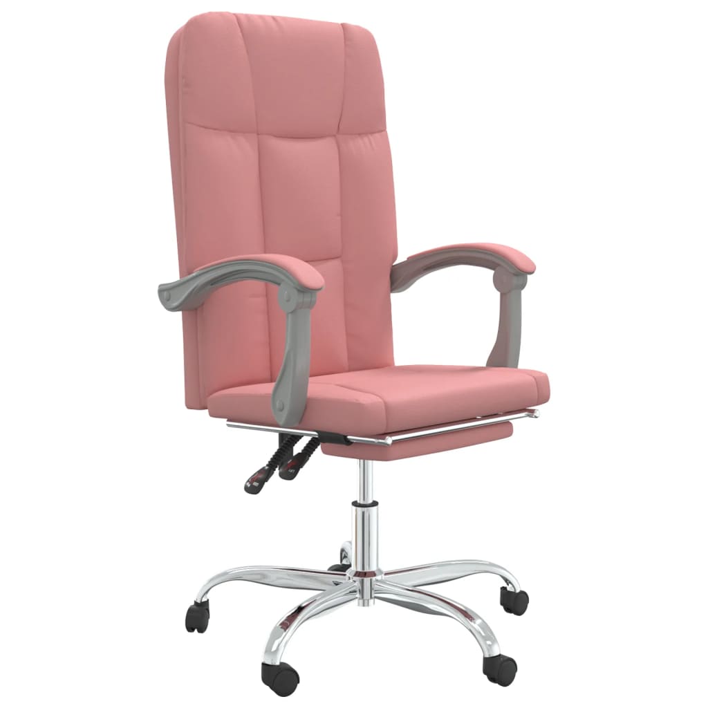 Scaun de birou rabatabil, roz, piele ecologica