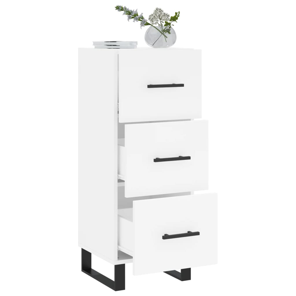 Servanta, alb, 34,5x34x90 cm, lemn compozit — imaginea 4