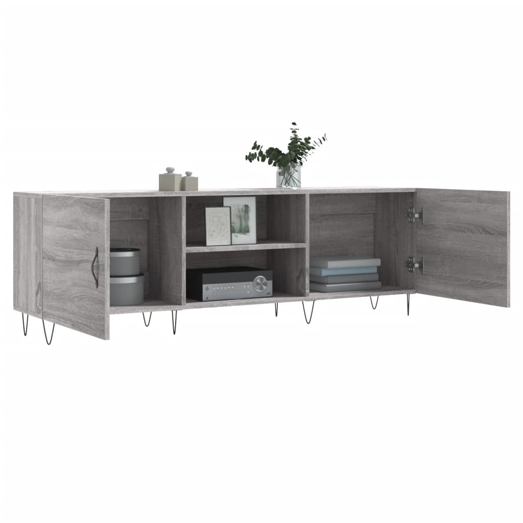Comoda TV, gri sonoma, 150x30x50 cm, lemn compozit — imaginea 4