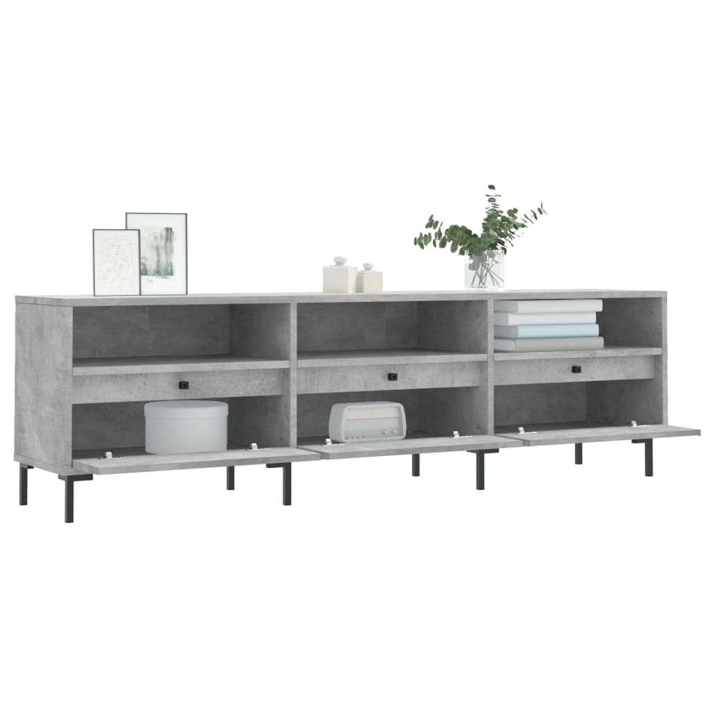 Comoda TV, gri beton, 150x30x44,5 cm, lemn prelucrat — imaginea 4