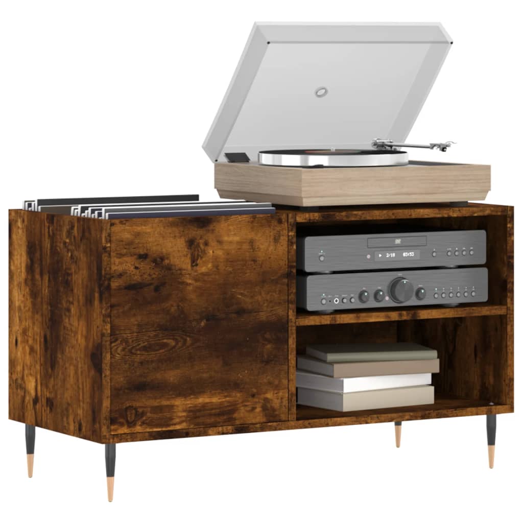 Dulap pentru discuri stejar afumat 85x38x48 cm lemn prelucrat — imaginea 3