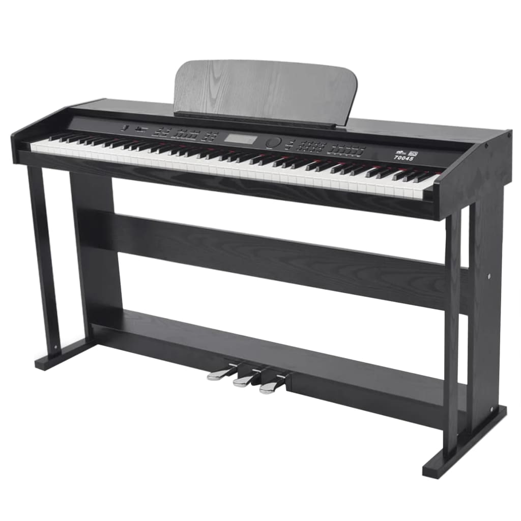 Pian digital cu 88 de clape, cu pedale, placa melamina, negru