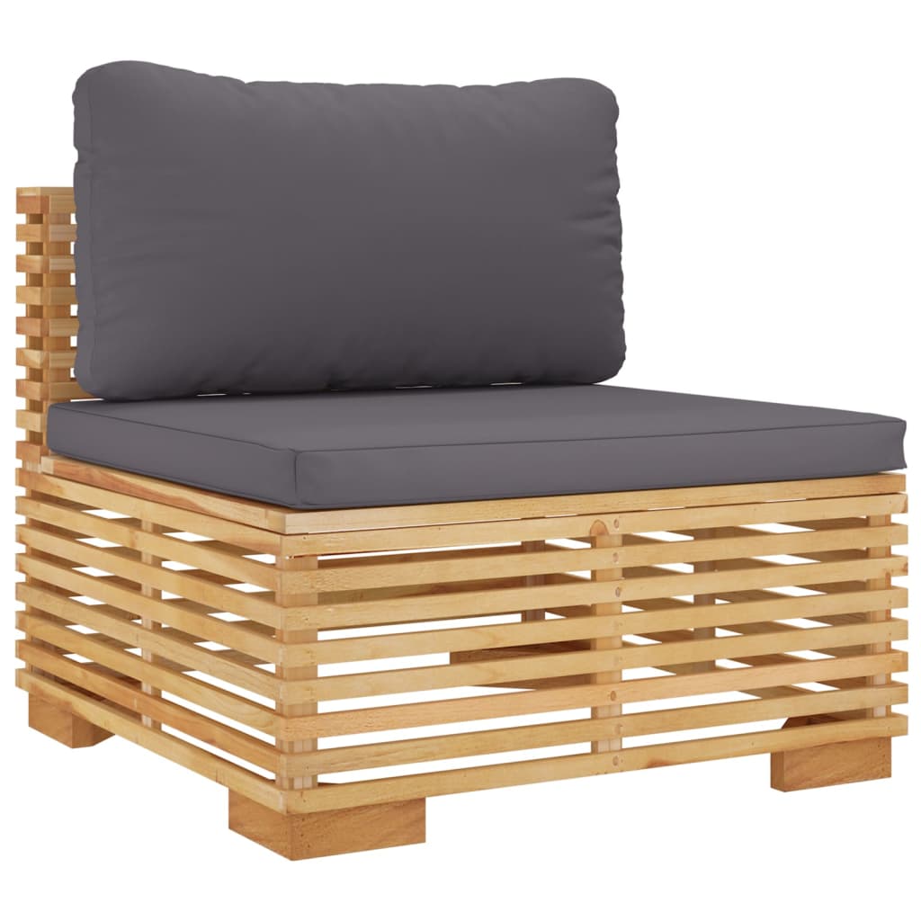 Set mobilier gradina cu perne, 5 piese, lemn masiv de tec — imaginea 4