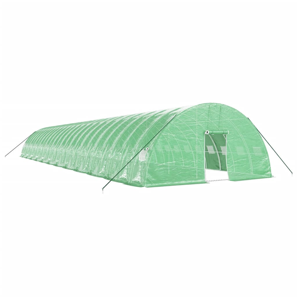 Sera cu cadru din otel, verde, 144 m², 24x6x2,85 m