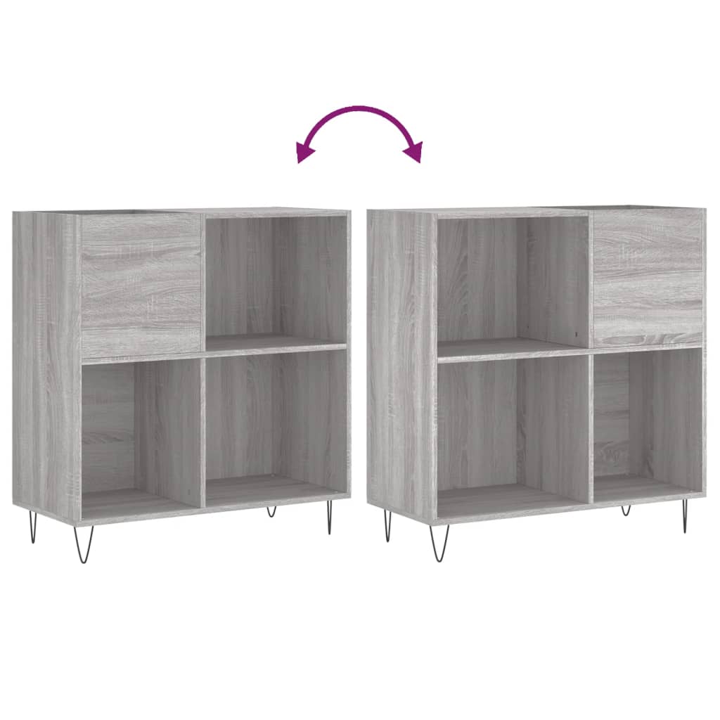 Dulap pentru discuri gri sonoma 84,5x38x89 cm lemn compozit — imaginea 7