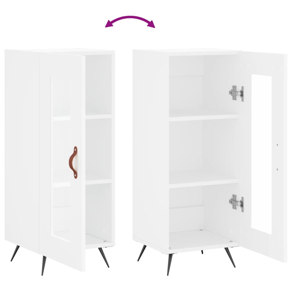 Servanta, alb, 34,5x34x90 cm, lemn compozit — imaginea 9