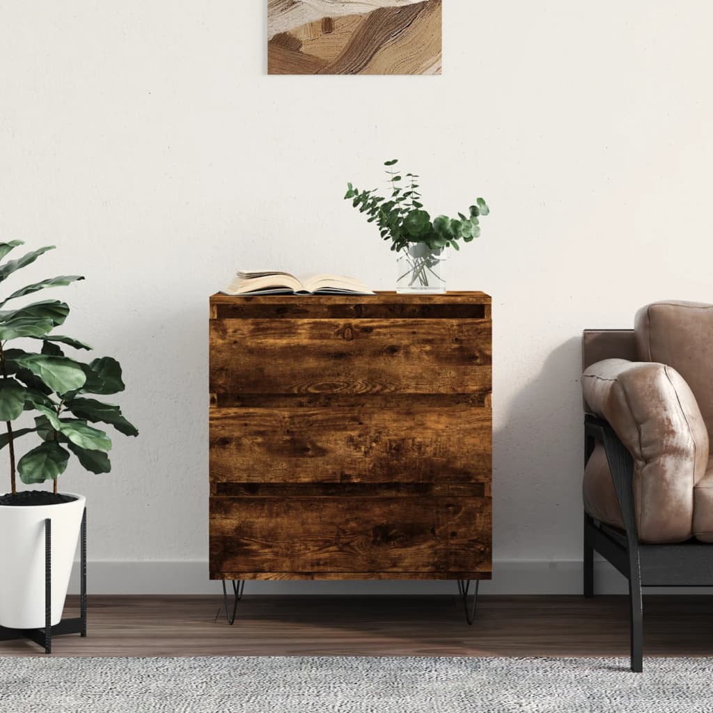Servanta, stejar fumuriu, 60x30x75 cm, lemn compozit — imaginea 2