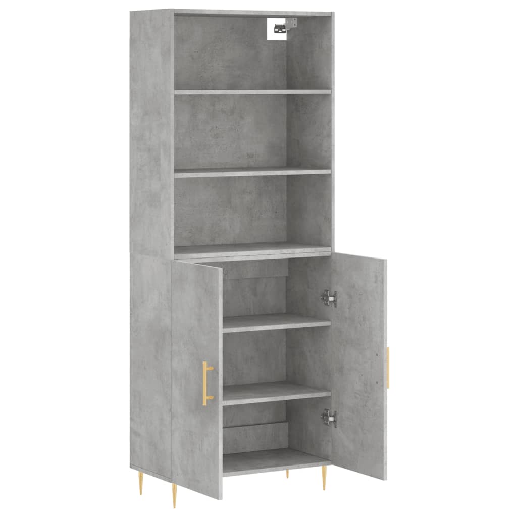 Dulap inalt, gri beton, 69,5x34x180, lemn compozit — imaginea 4