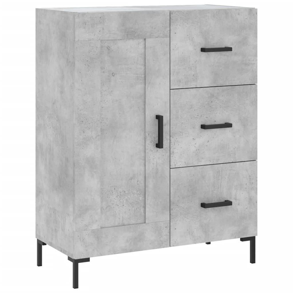 Servanta, gri beton, 69,5x34x90 cm, lemn compozit