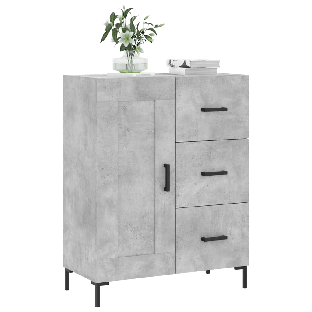 Servanta, gri beton, 69,5x34x90 cm, lemn compozit — imaginea 3