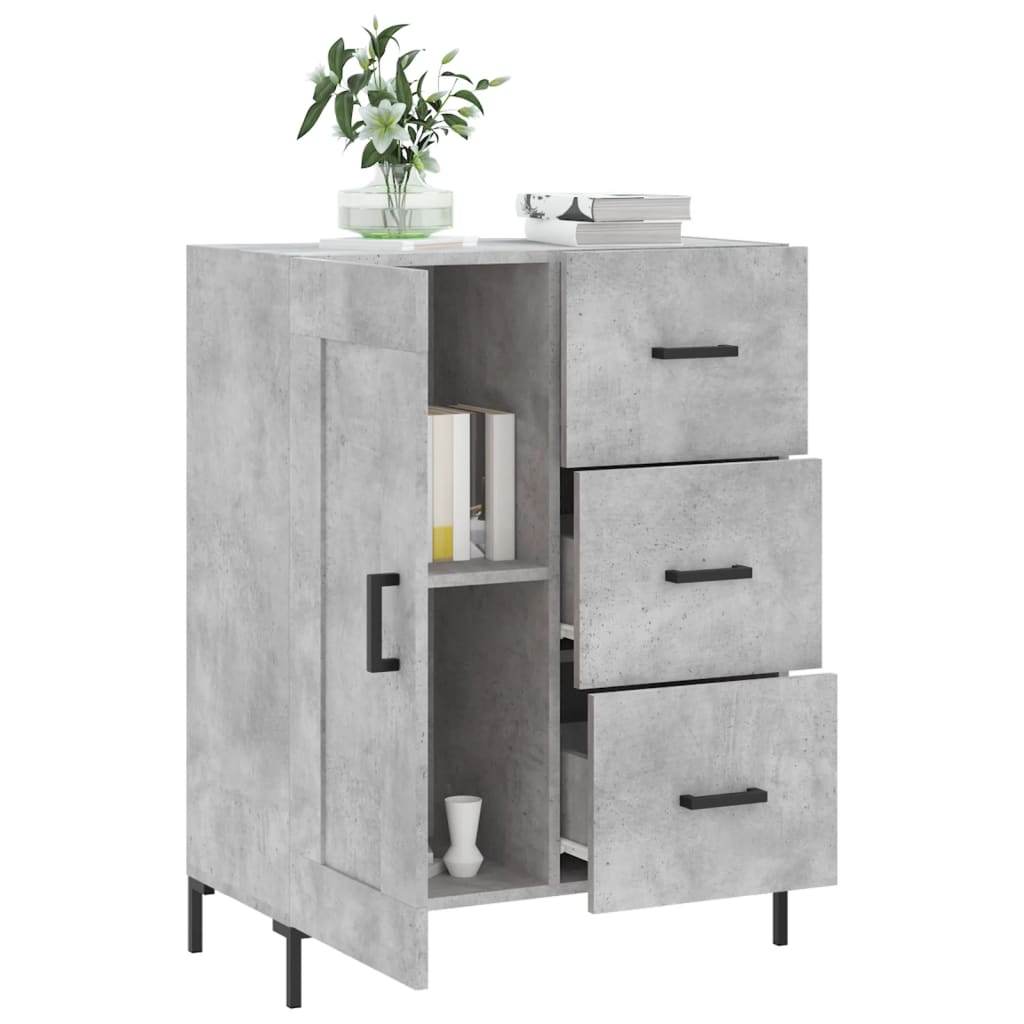 Servanta, gri beton, 69,5x34x90 cm, lemn compozit — imaginea 4