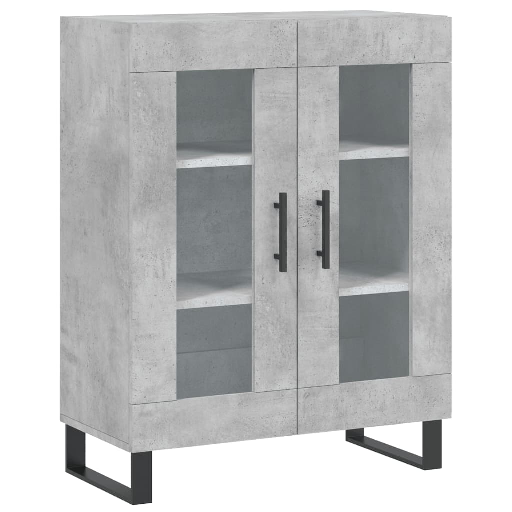 Servanta, gri beton, 69,5x34x90 cm, lemn compozit