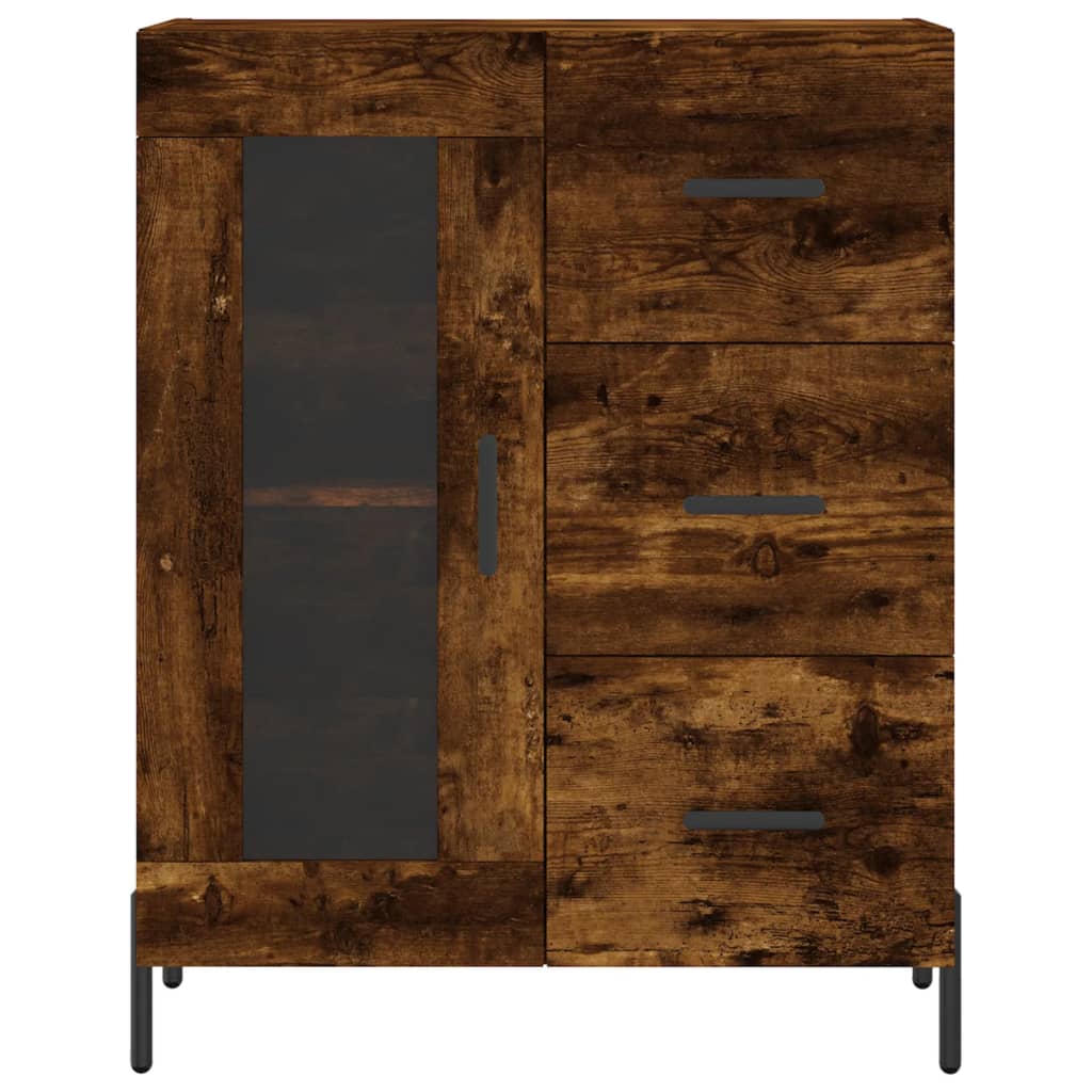 Servanta, stejar fumuriu, 69,5x34x90 cm, lemn compozit — imaginea 5